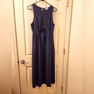 Smocked cut out maternity maxi dress